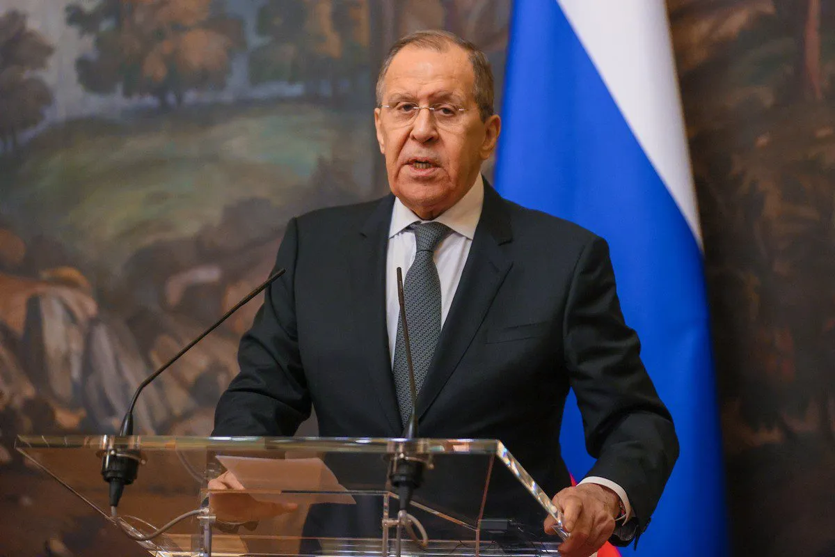 O ministro das Relações Exteriores da Rússia, Sergey Lavrov, em Moscou, Rússia, em 17 de março de 2022 [Ministério das Relações Exteriores da Rússia/Agência Anadolu]
