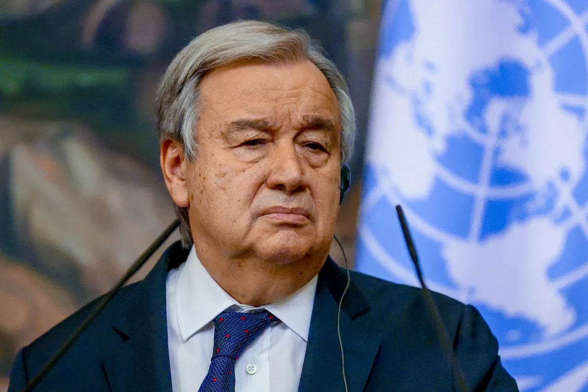 Secretário-Geral das Nações Unidas Antonio Guterres em 26 de abril de 2022 [Ministro das Relações Exteriores da Rússia/Agência Anadolu]
