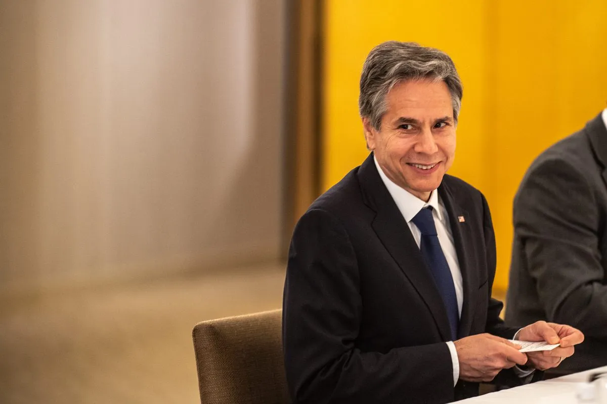 Secretário de Estado dos Estados Unidos, Antony Blinken, no dia 23 de maio de 2022 [Philip Fong/AFP/POOL/Anadolu Agency]
