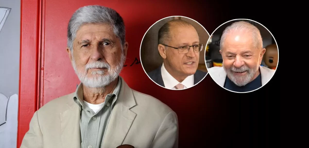 O ex-chanceler brasileiro Celso Amorim, em foto montagem do portal 247 com as fotos menores da chapa presidencial às eleições de 2022, com Lula para presidente e Geraldo Alkmin para vice [ Felipe L. Gonçalves/Brasil247 | ABr | Divulgação]
