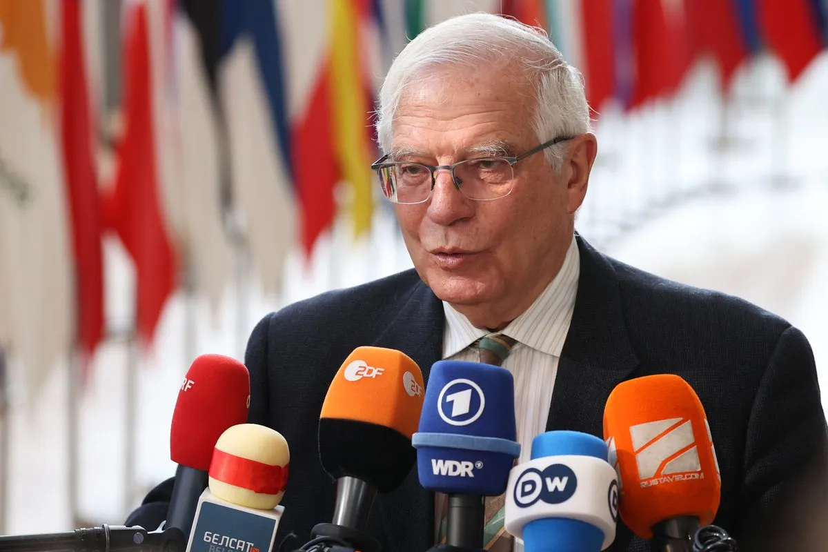 Josep Borrell, chefe de política externa da União Europeia, em Bruxelas, Bélgica, 21 de março de 2022 [Dursun Aydemir/Agência Anadolu]
