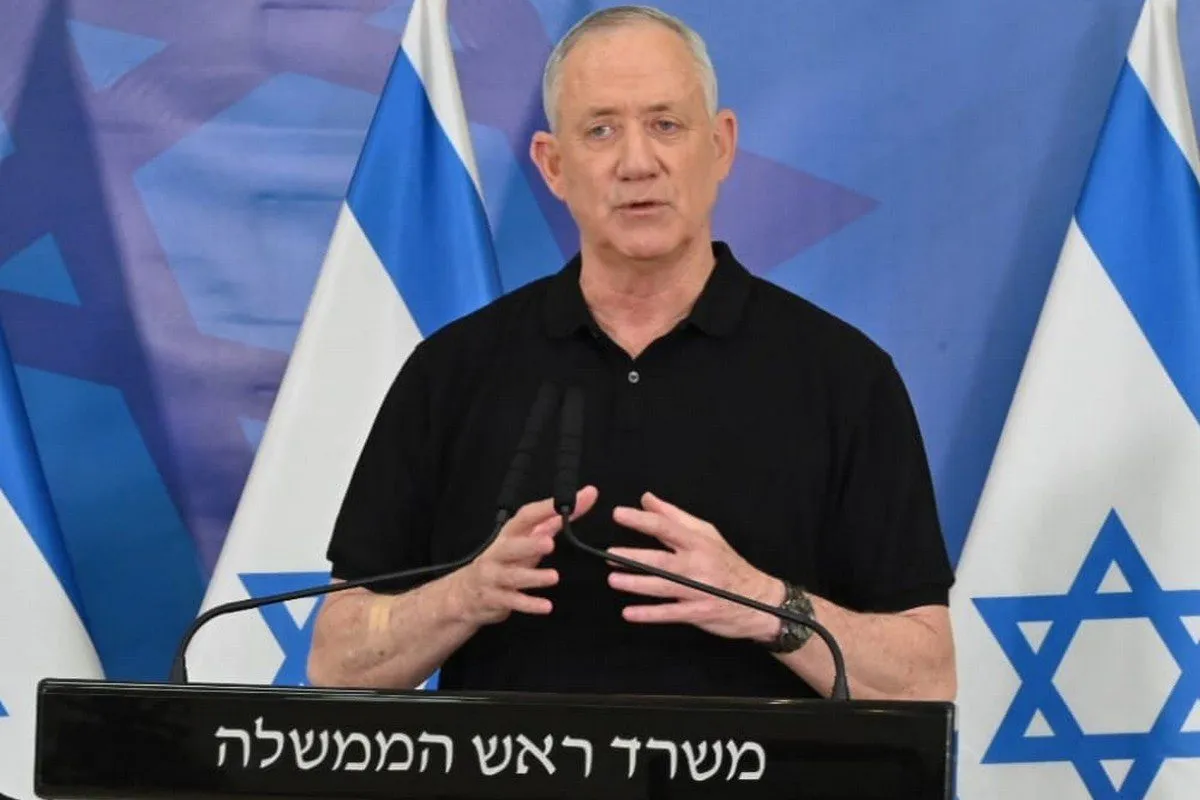 O ministro da Defesa israelense, Benny Gantz, em Jerusalém em 8 de abril de 2022 [GPO/Agência Anadolu]
