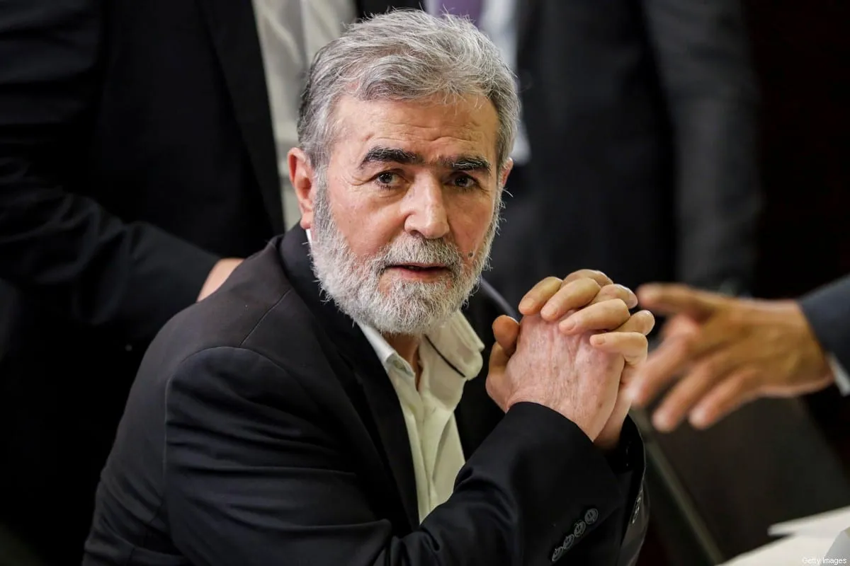 Ziad al-Nakhala, secretário-geral do movimento palestino de Jihad Islâmica, durante encontro nacional em Beirute, capital do Líbano, 3 de setembro de 2020 [Anwar Amro/AFP via Getty Images]
