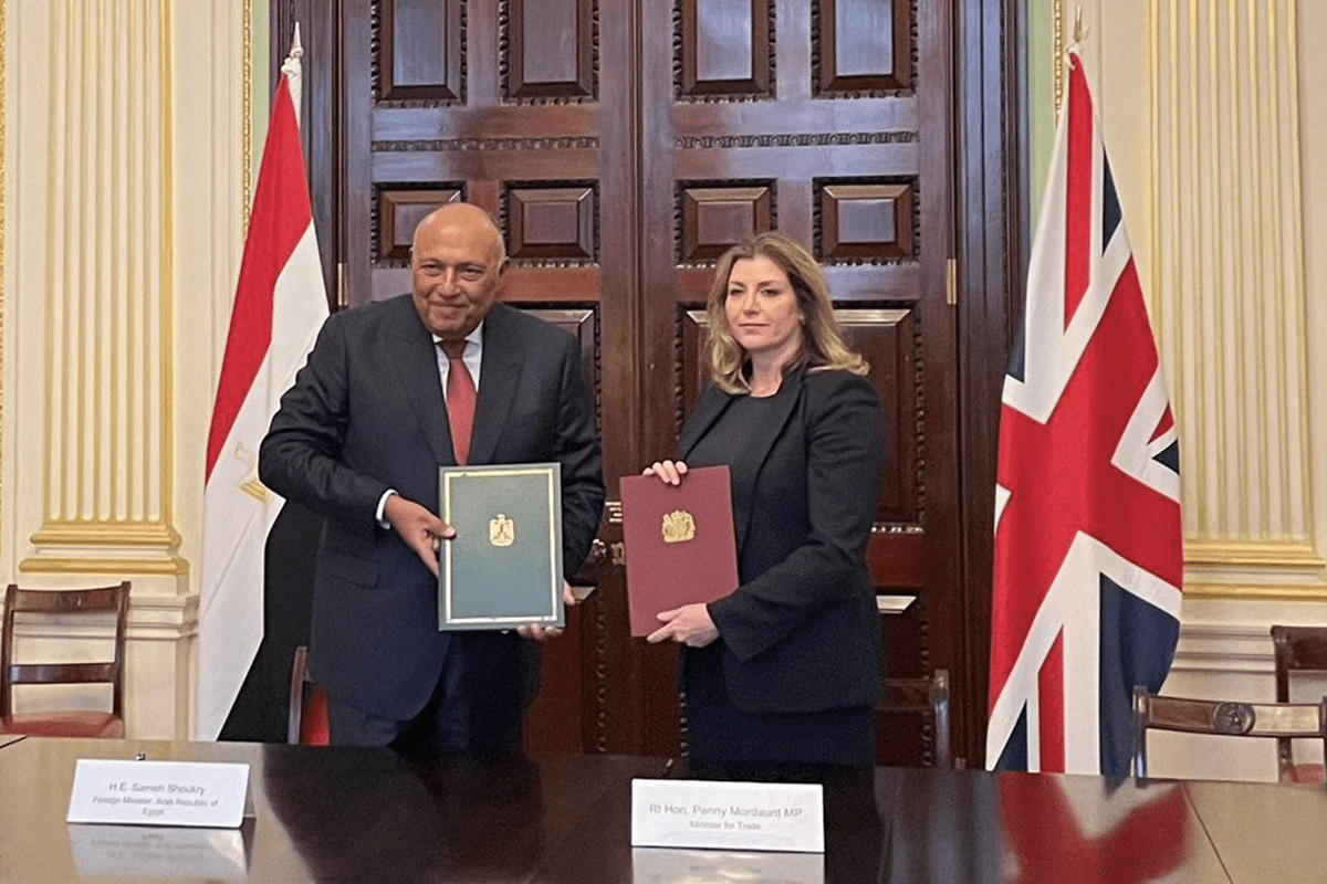 Evento inaugural do Conselho de Associação Egito-Reino Unido, com participação do chanceler egípcio Sameh Shoukry [@carolinehawley/Twitter]