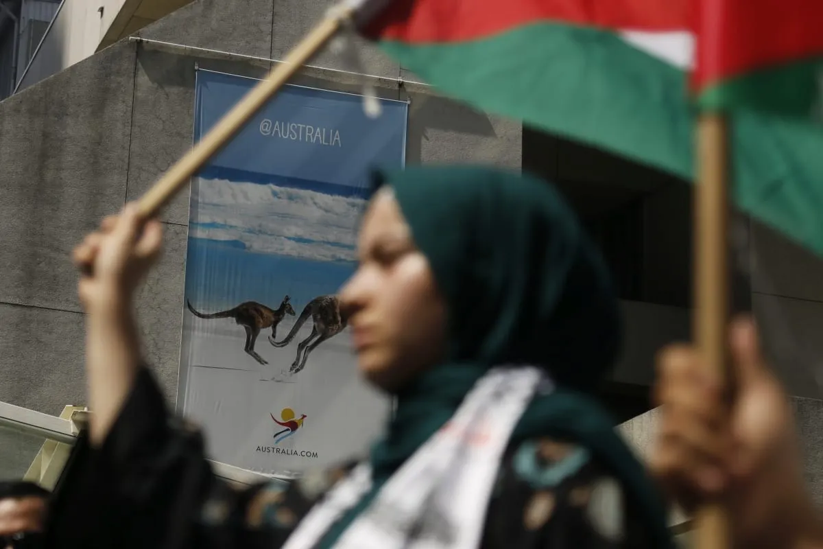 Protesto em solidariedade ao povo palestino em Kuala Lumpur, Malásia, 21 de dezembro de 2018 [Adli Ghazali/Agência Anadolu]
