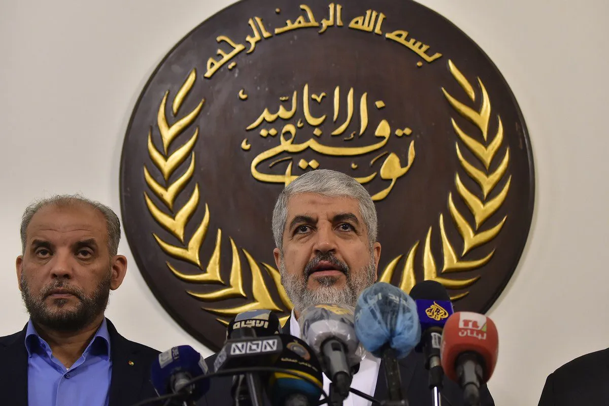 Chefe do Bureau Político do Hamas Khaled Meshaal em Beirute, Líbano em 16 de dezembro de 2021 [Houssam Shbaro/Agência Anadolu]
