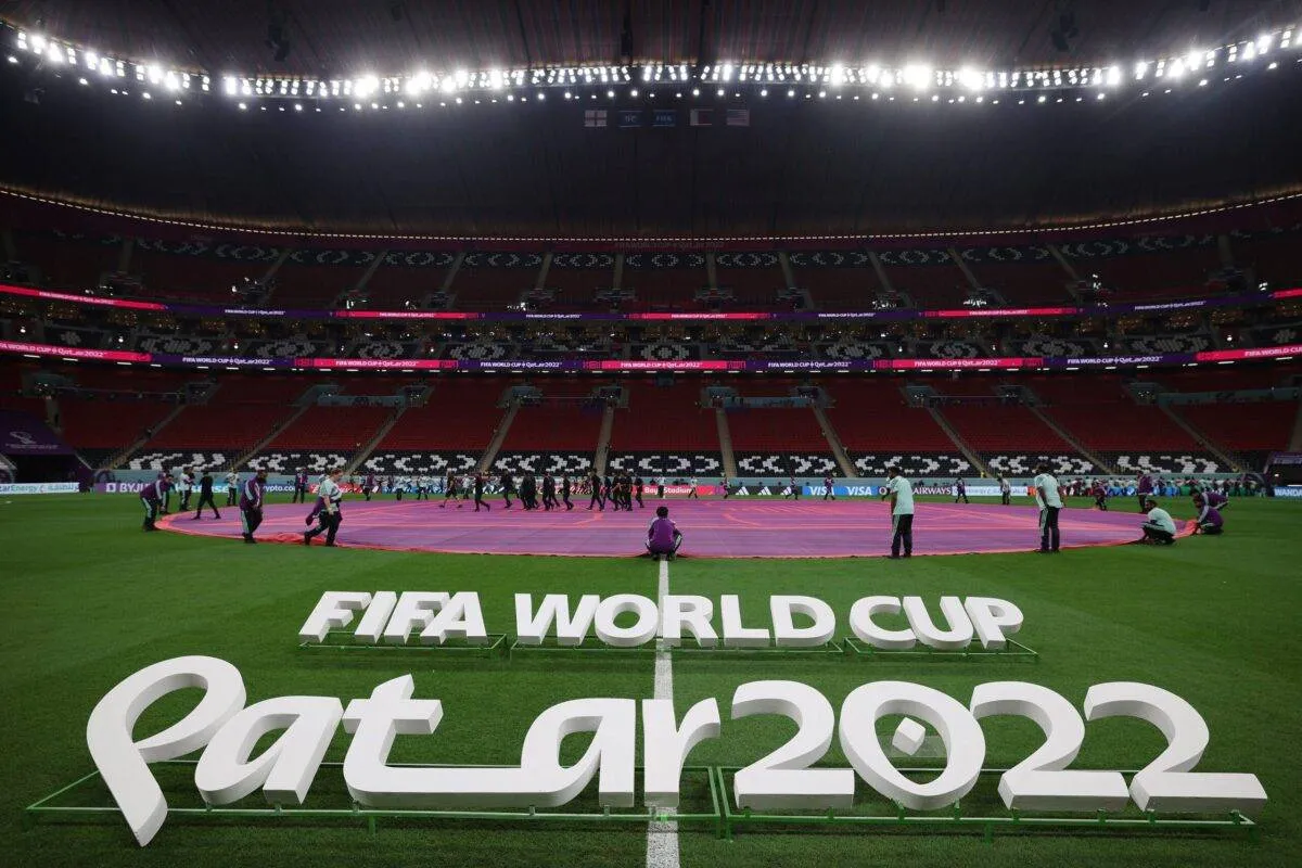 Interior do estádio Al Bayt antes da partida entre Inglaterra e EUA do Grupo B da Copa do Mundo da FIFA 2022 , em 25 de novembro de 2022 em Al Khor, Catar [Eddie Keogh - The FA/The FA via Getty Images]