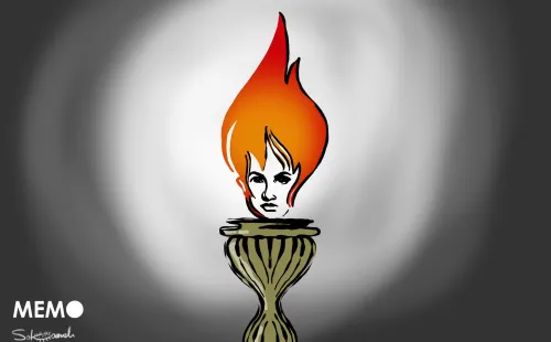 Fúria cresce no Irã após morte de mulher presa por uso de hijab incorreto segundo a polícia de costumes – Charge [Sabaaneh/Monitor do Oriente Médio]