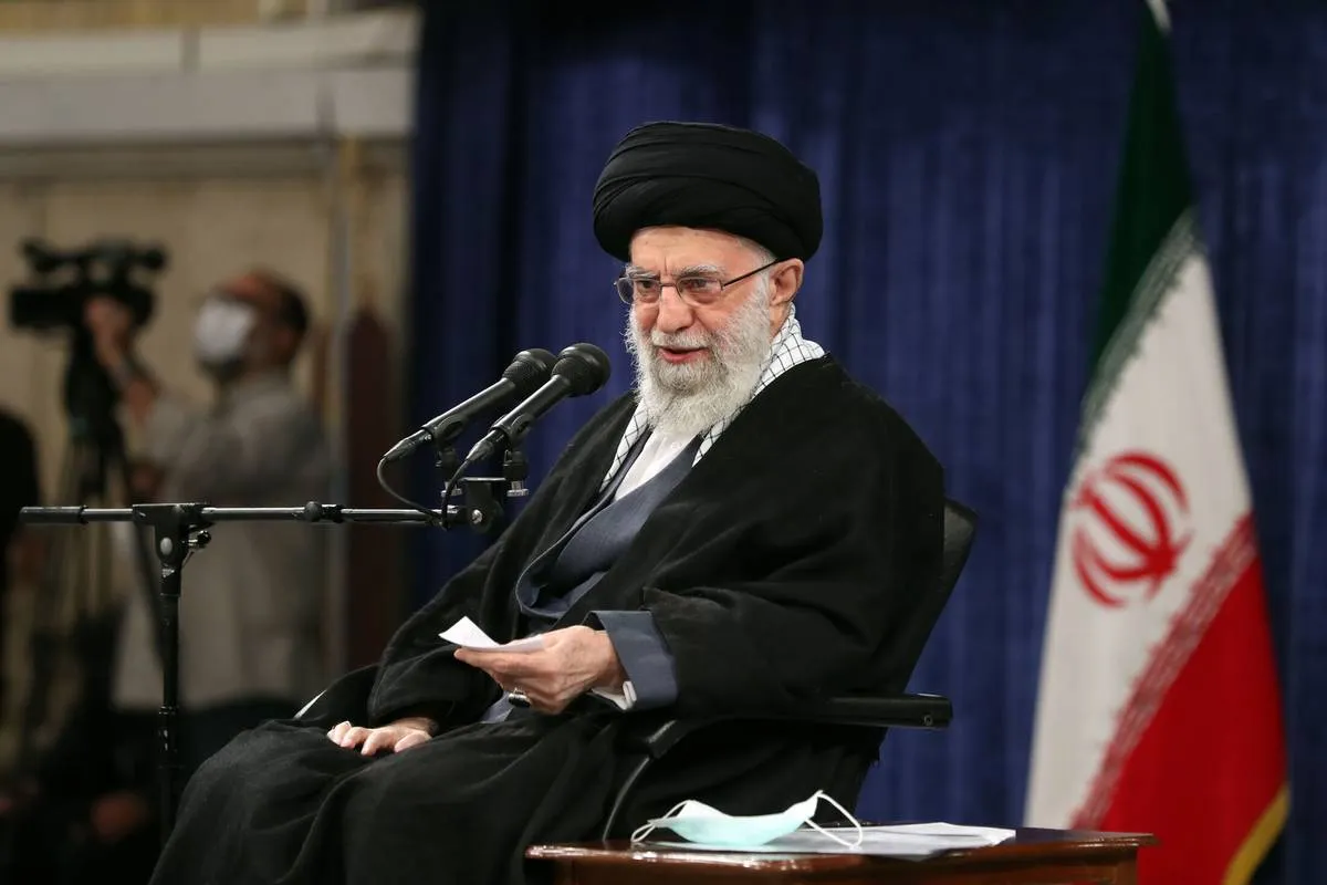Supremo Líder do Irã Ali Khamenei fala sobre os protestos contra o governo durante encontro de oficiais em Teerã, 9 de janeiro de 2023 [Gabinete de Imprensa do Supremo Líder do Irã/Agência Anadolu]
