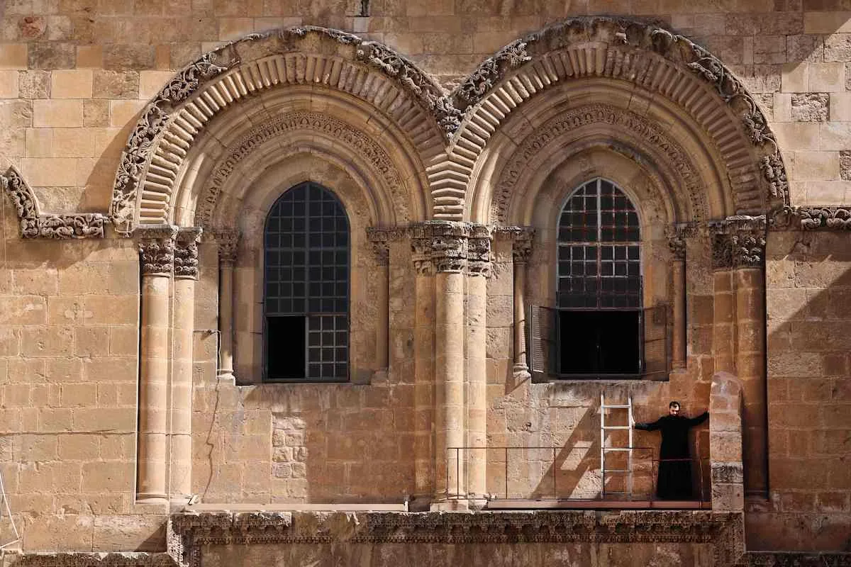 Igreja do Santo Sepulcro em Jerusalém, 29 de abril de 2021 [Emmanuel Dunand/AFP via Getty Images]
