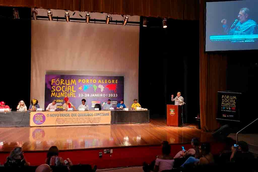 Presidente da FEPAL, Ualid Rabah, participou nesta terça-feira (24) da atividade “O novo Brasil que queremos construir”, no FSM 2023

