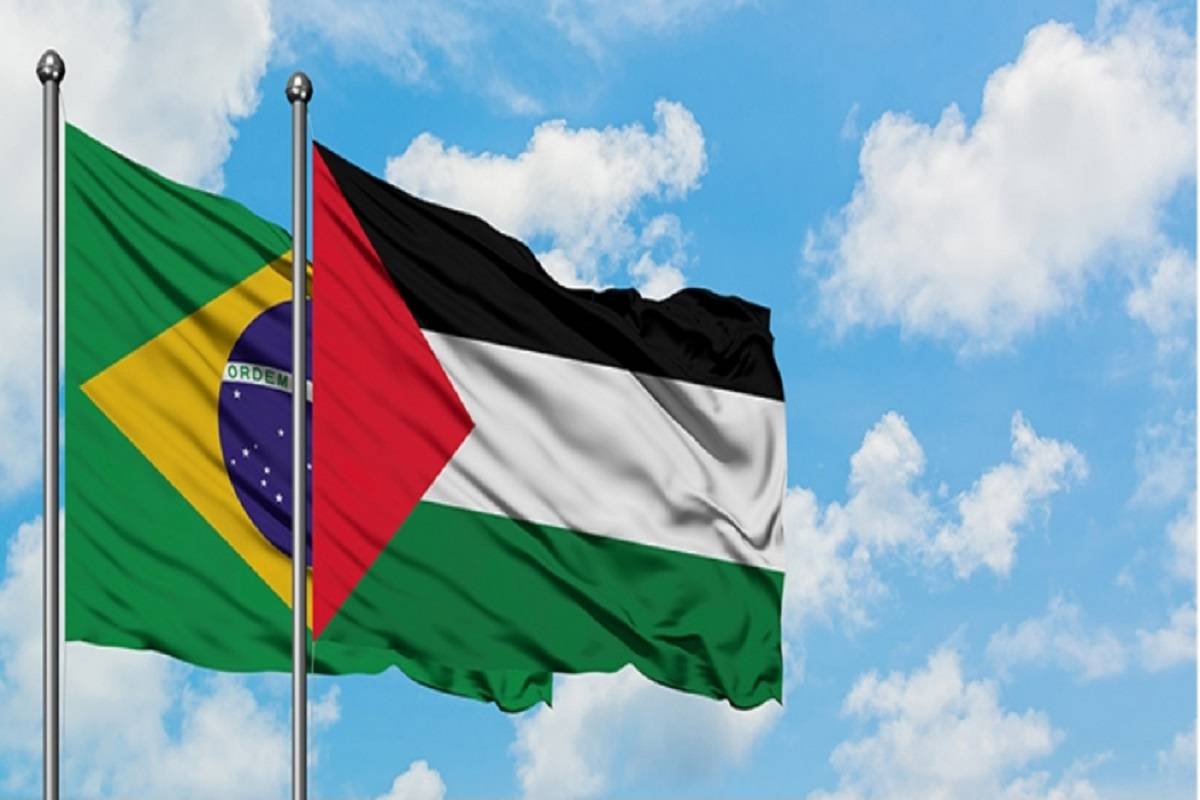 Bandeiras do Brasil e Palestina [Reprodução/Onze de Maio]
