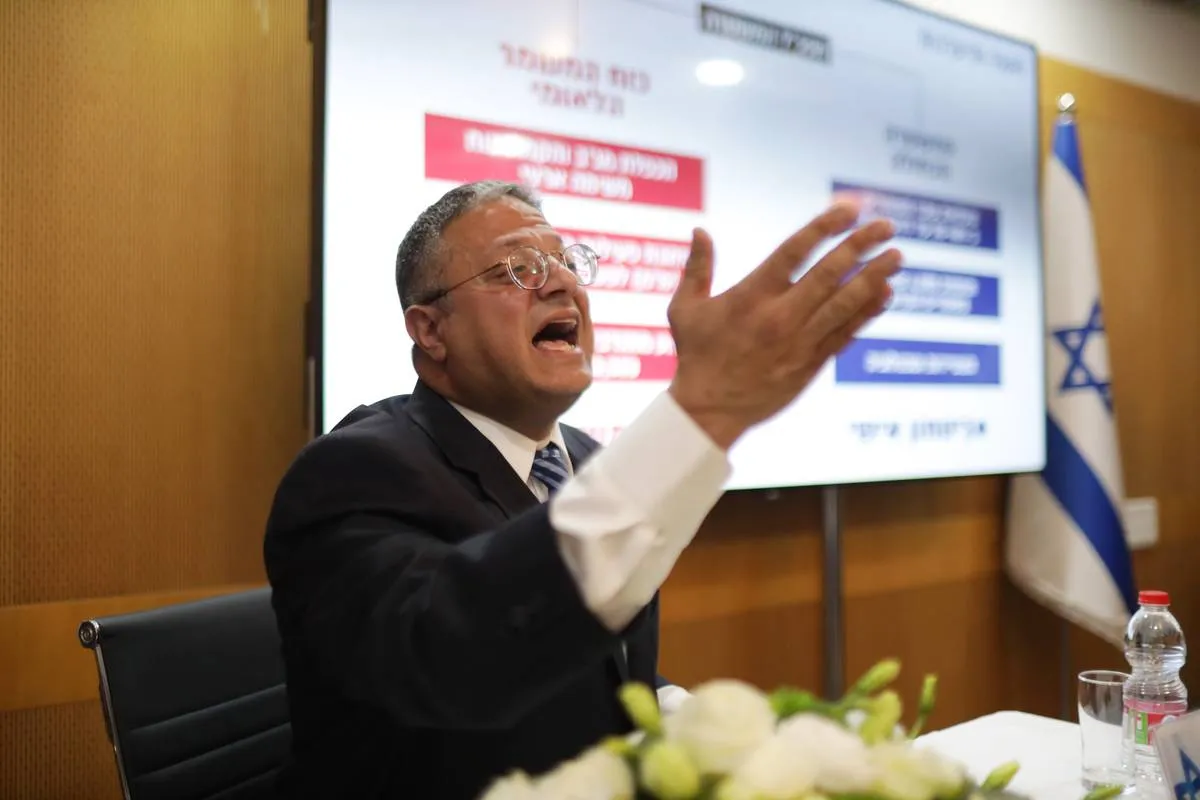 Ministro da Segurança Nacional de Israel, Itamar Ben-Gvir, em 24 de janeiro de 2023 [Saeed Qaq/Agência Anadolu]
