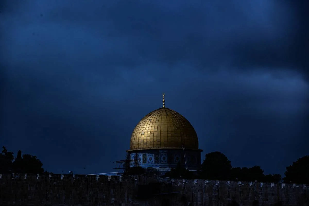 Uma vista da Mesquita de Al-Aqsa durante um tempo nublado em Jerusalém em 6 de fevereiro de 2023. [ Mostafa Alkharouf/Agência Anadolu ]
