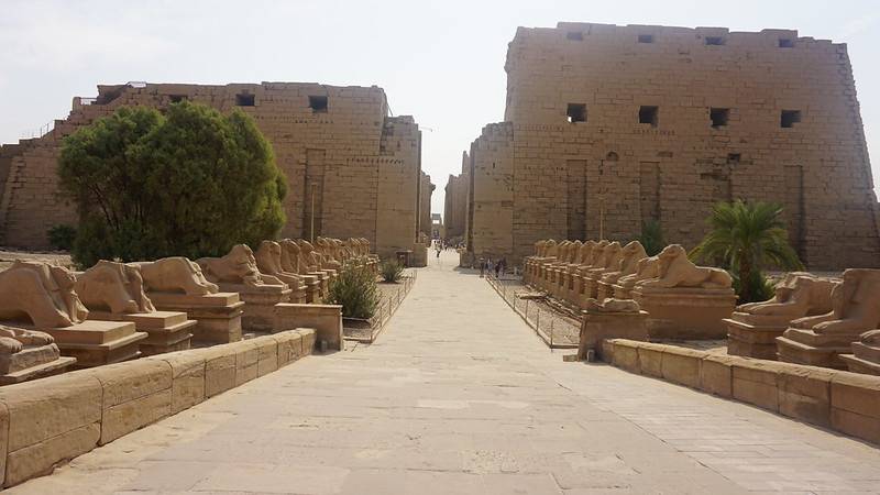 Estátuas de Ram em Karnak, Complexo do Templo de Karnak, na cidade de Luxor, Egito. [Elias Rovielo/Flickr]