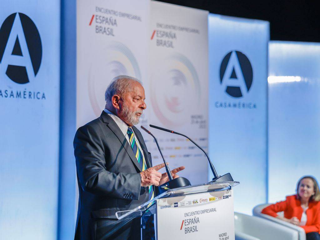 Presidente da República, Luiz Inácio Lula da Silva, participa do encerramento do Fórum Empresarial Brasil-Espanha. Casa de América, Madri - Espanha. [ Ricardo Stuckert/PR]