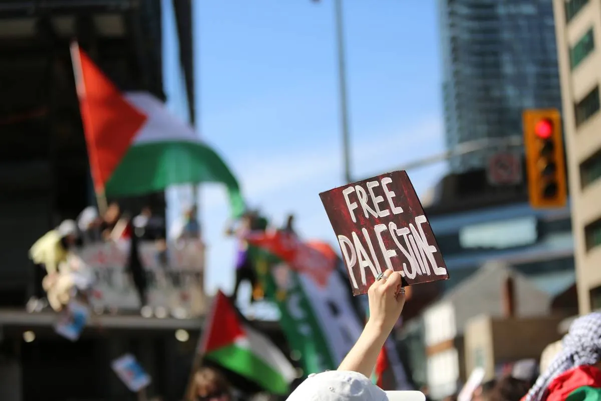 Protesto do Dia da Nakba em Toronto, 13 de maio de 2023 [Mert Alper Dervis/Agência Anadolu]