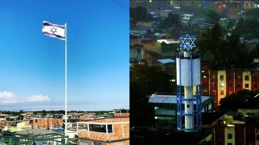 Bandeira de Israel e estrela de David usados em territórios controlados por traficantes [Reprodução/via Smoke Bubbies]
