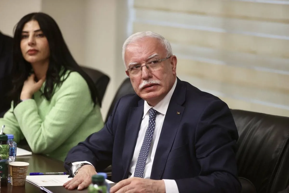 Ministro de Relações Exteriores da Autoridade Palestina (AP), Riyad al-Maliki, em Ramallah, na Cisjordânia ocupada, em 13 de março de 2023 [Issam Rimawi/Agência Anadolu]
