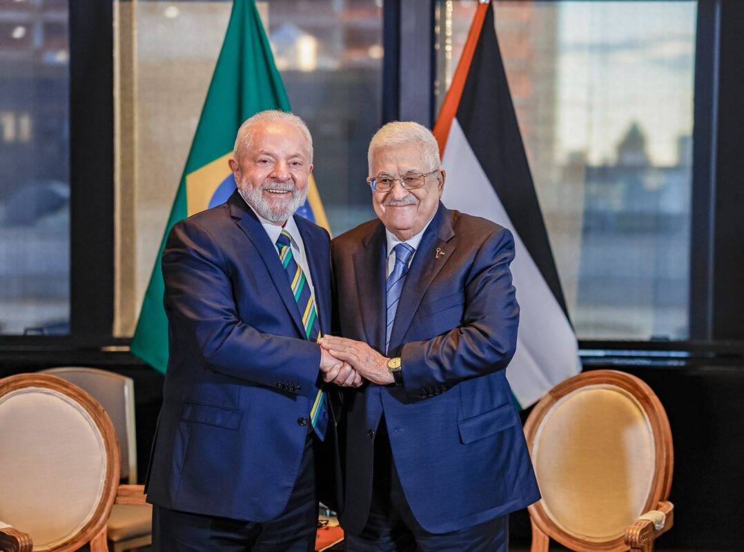 Presidente da República, Luiz Inácio Lula da Silva, durante encontro com o Presidente do Estado da Palestina e da Autoridade Nacional Palestina, Mahmoud Abbas, em Nova York, EUA, 19.09.2023 [Ricardo Stukert/PR]