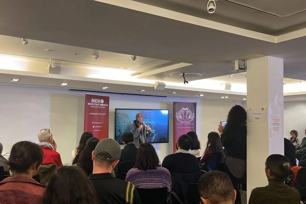 'Uma noite para Gaza' organizada pelo MEMO na Galeria P21 em Londres em 2 de novembro de 2023
