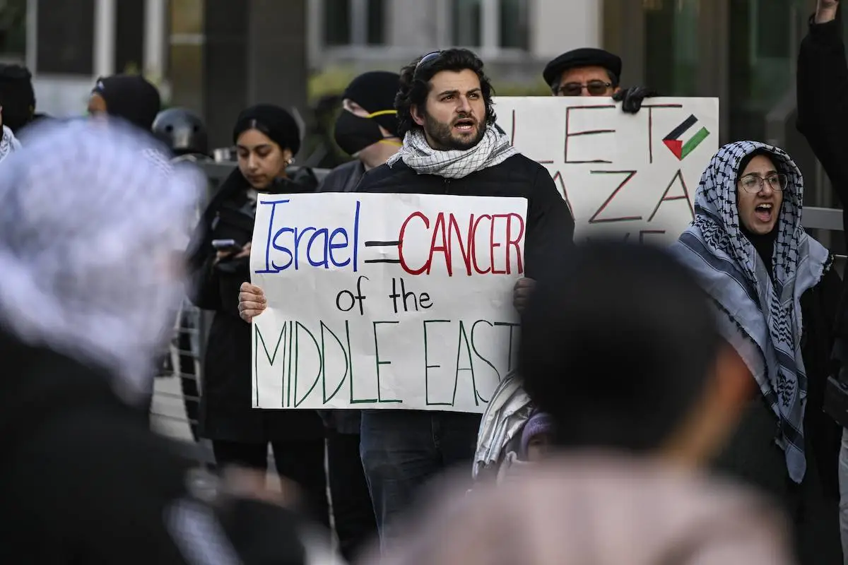 Protesto pró-Palestina em Washington DC, em 1° de novembro de 2023 [Celal Günes/Agência Anadolu]

