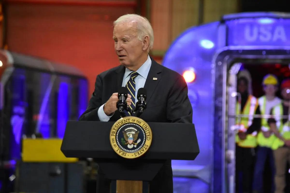 Presidente dos EUA, Joe Biden, discursa em Delaware, 6 de novembro de 2023 [Kyle Mazza/Agência Anadolu]

