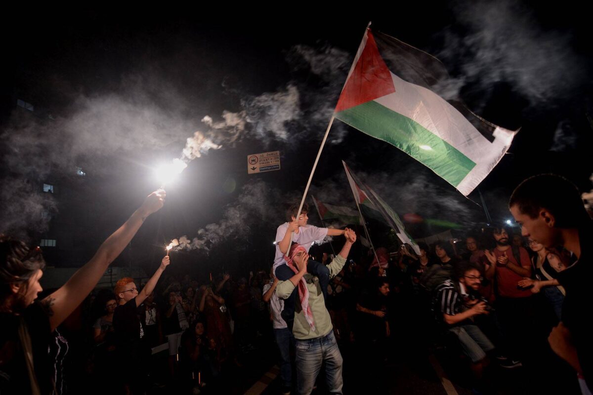 Ato contra a guerra de Israel em Gaza, na Av. Paulista, em S.Paulo, em 04 de novembro de 2023 [Lina Bakr/Monitor do Oriente Médio]