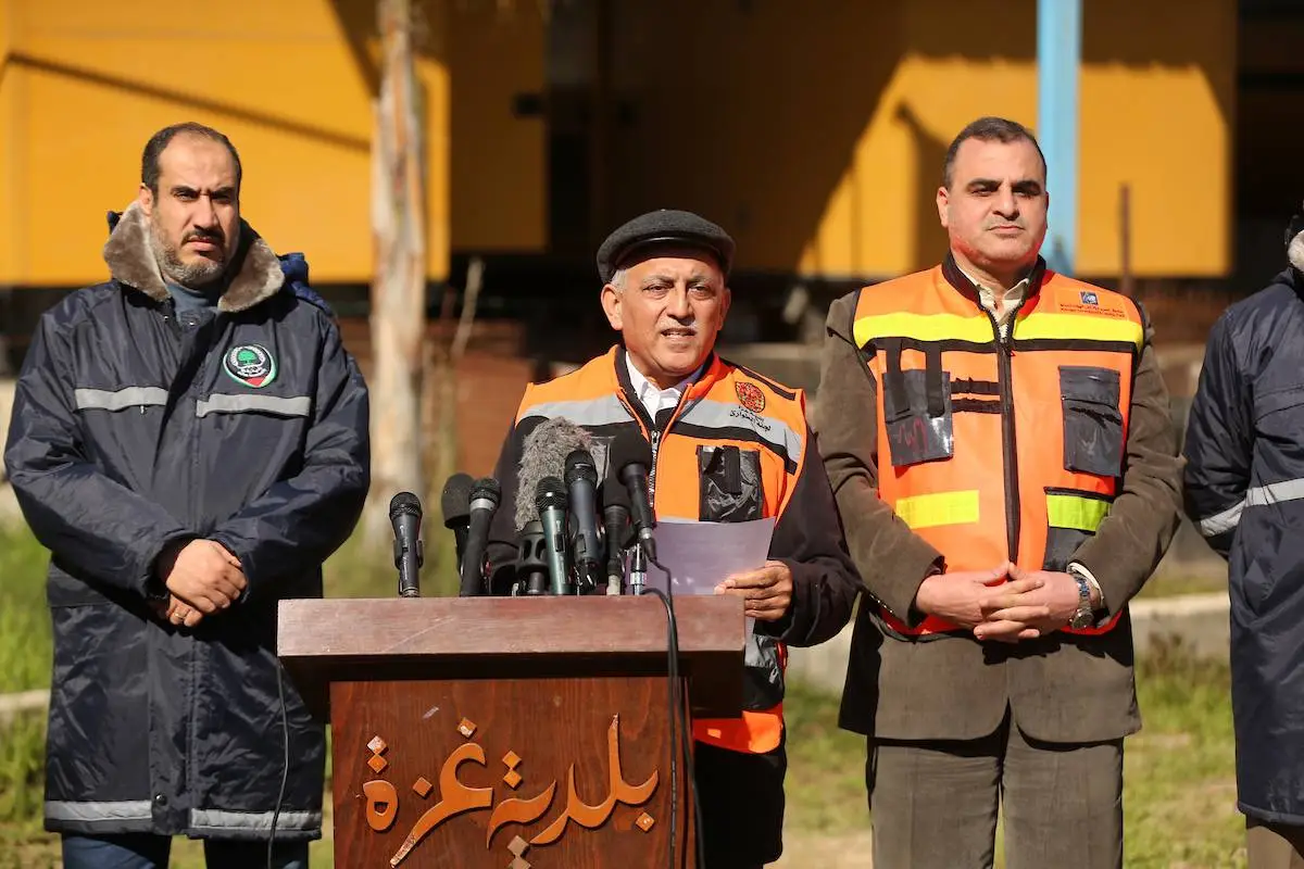 Prefeito de Gaza, Yahya al-Sarraj, durante coletiva de imprensa em 17 de janeiro de 2023 [Salam Yasser/Apaimages]
