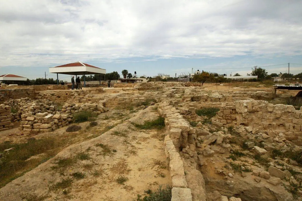 Sítio arqueológico de Santo Hilário, um dos maiores monastérios cristãos do Oriente Médio, em Tell Umm al-Amr, perto de Deir al-Balah, no centro da Faixa de Gaza, em 19 de março de 2013 [Mohammed Abed/AFP via Getty Images]