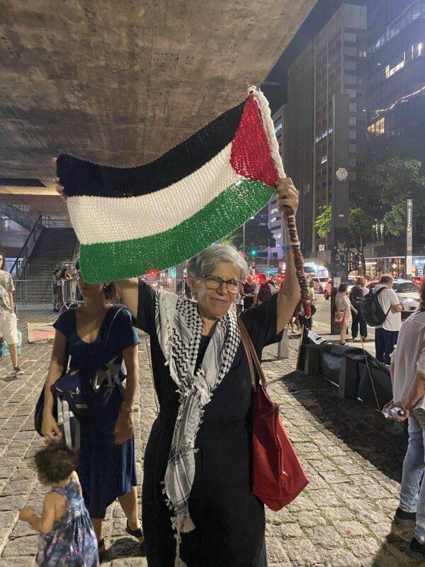 Vigília por Gaza no vão livre do Museu de Arte de São Paulo (Masp), na Avenida Paulista, em 17 de dezembro de 2023 [Reprodução]