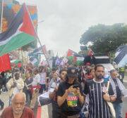 Ato em SP no Dia de Ação Global pela Palestina em 13 de janeiro de 2024 [Omar Abdullah/Fórum Latino Palestino]