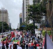 Ato em SP no Dia de Ação Global pela Palestina em 13 de janeiro de 2024 [Omar Abdullah/Fórum Latino Palestino]