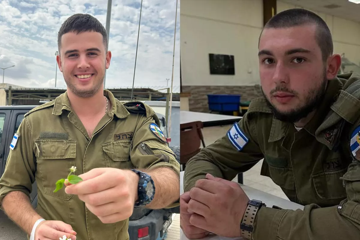 Sargento Ron Sherman (à esquerda) e cabo Nick Beiser (à direita), cujos corpos foram recuperados de Gaza pelas forças da ocupação israelense em meados de dezembro [FDI/Reprodução]
