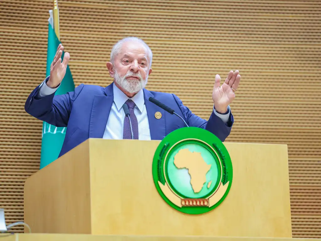 Presidente da República, Luiz Inácio Lula da Silva, durante a cerimônia de Abertura da 37º Cúpula da União Africana, na Sede da União Africana. Adis Abeba - Etiópia.   [Ricardo Stuckert / PR]