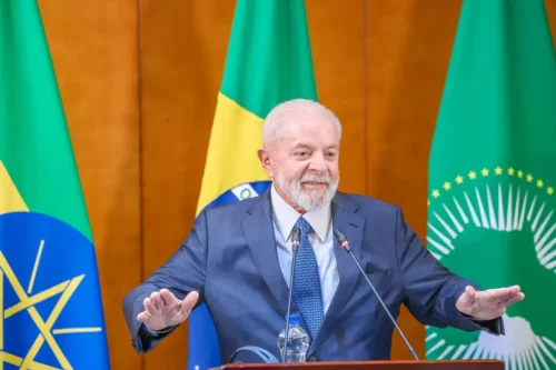 Presidente da República, Luiz Inácio Lula da Silva, durante Coletiva de imprensa. Adis Abeba - Etiópia, em 18 de fevereiro de 2024 [ Ricardo Stuckert / PR]