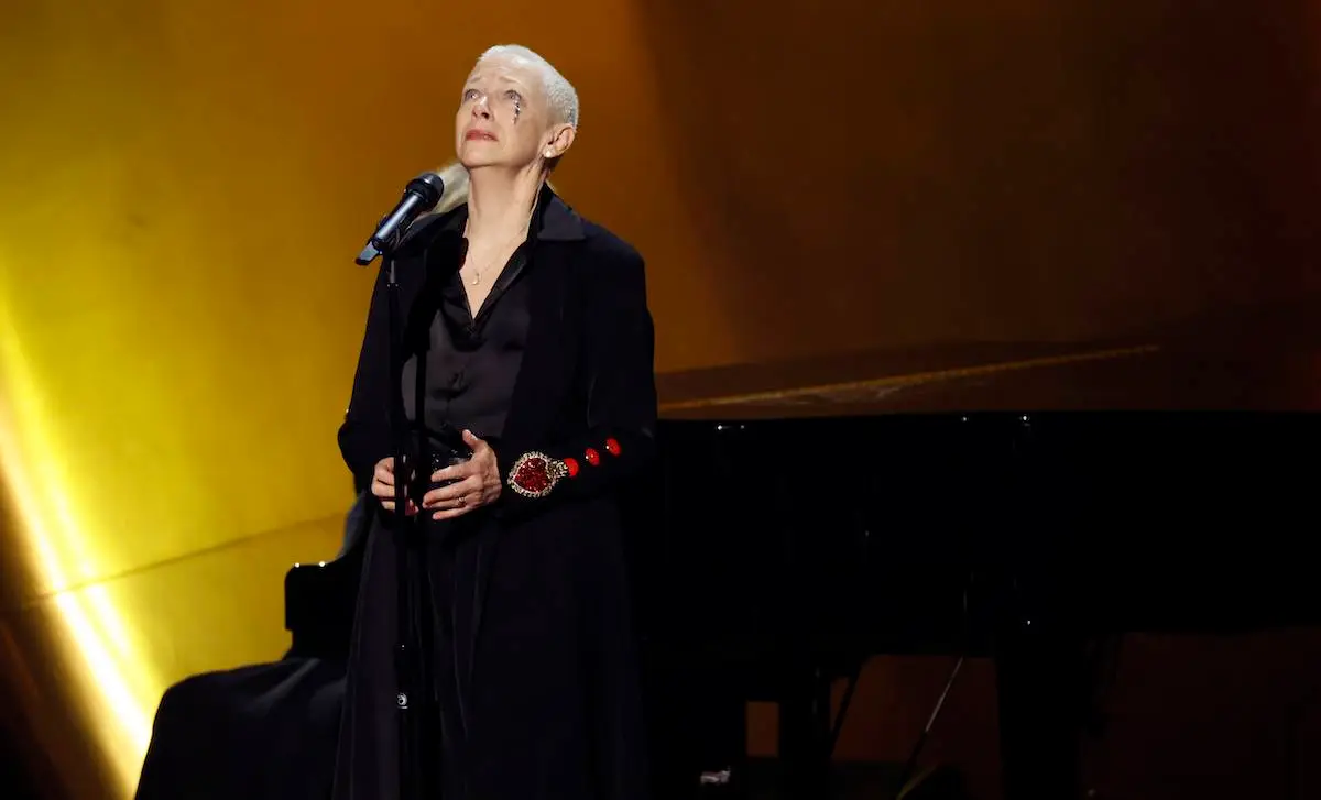 Annie Lennox no 66° Prêmio Grammy em Los Angeles, Califórnia, 4 de fevereiro de 2024 [Robert Gauthier/Los Angeles Times via Getty Images]
