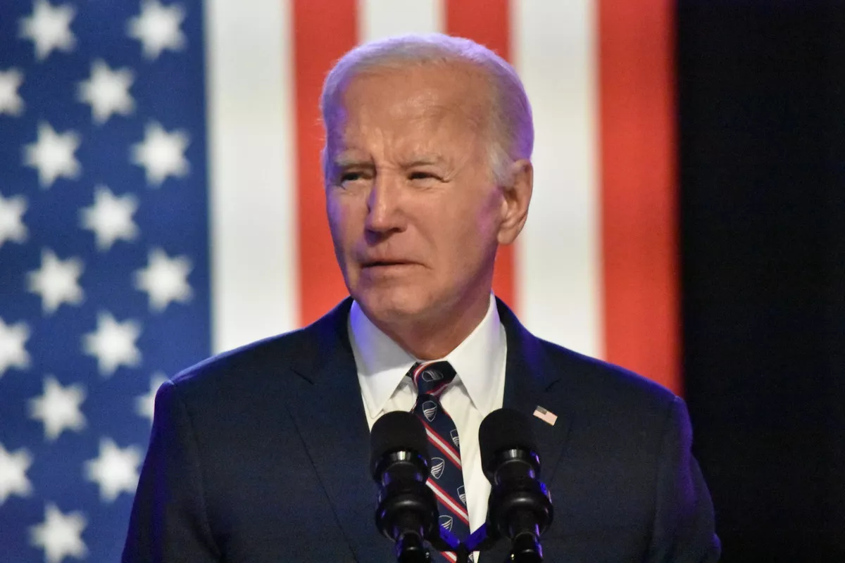 O presidente dos EUA, Joe Biden, discursa no Montgomery County Community College em Blue Bell, Pensilvânia, em 5 de janeiro de 2024 [Kyle Mazza/Agência Anadolu]
