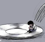 A população do norte de Gaza sofre com o aumento da fome, especialmente as crianças - Cartoon [Sabaaneh/Monitor do Oriente Médio]