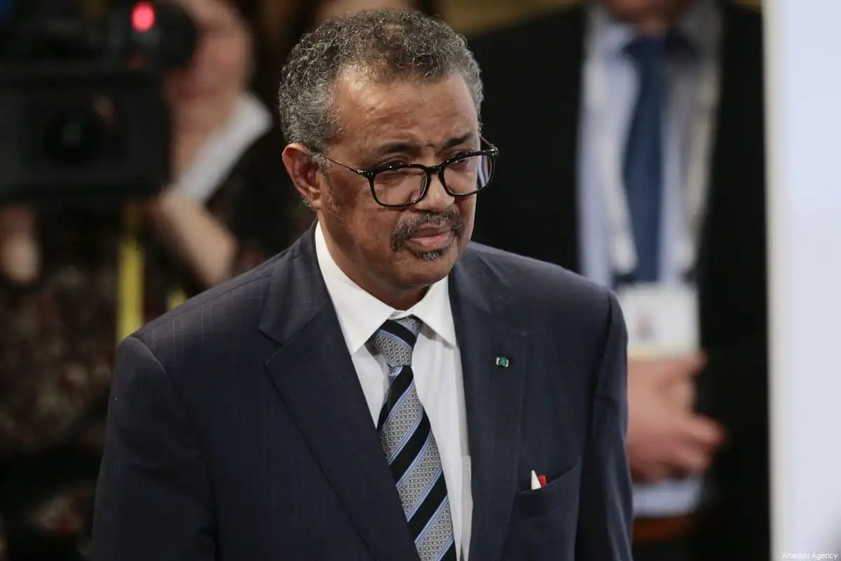 O diretor-geral da Organização Mundial da Saúde (OMS), Tedros Adhanom Ghebreyesus, em Munique, Alemanha, em 15 de fevereiro de 2020 [Abdulhamid Hoşbaş/Agencia Anadolu Agencia]