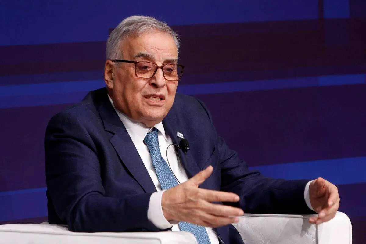 O ministro das Relações Exteriores do Líbano, Abdallah Bou Habib, fala durante o fórum Rome MED, Mediterranean Dialogues, em Roma, Itália, em 2 de dezembro de 2022. [Riccardo De Luca/ Agência Anadolu].
