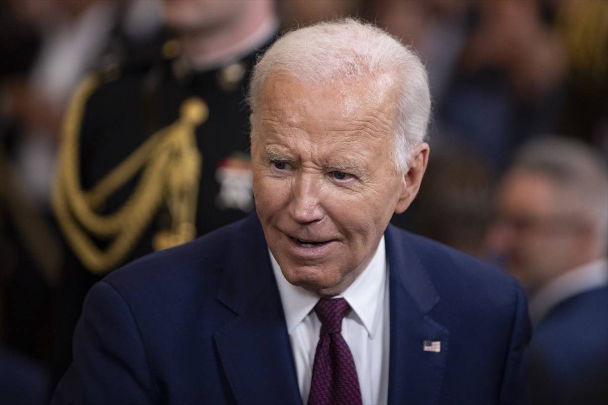Presidente dos Estados Unidos, Joe Biden, na Casa Branca, em Washington DC, em 8 de agosto de 2024 [Mostafa Bassim/Agência Anadolu]
