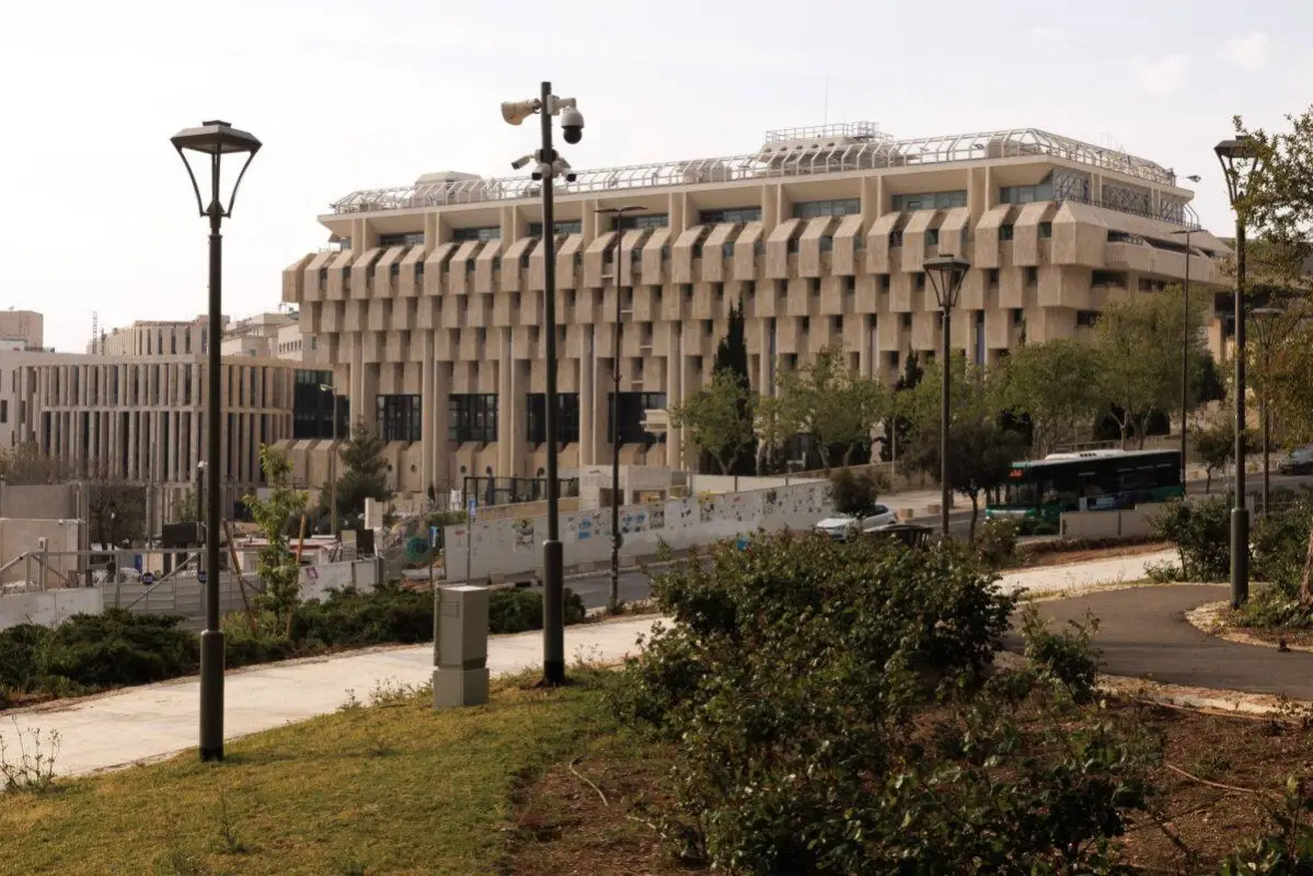 Banco Central de Israel em Jerusalém ocupada, em 8 de abril de 2024 [Kobi Wolf/Bloomberg via Getty Images]
