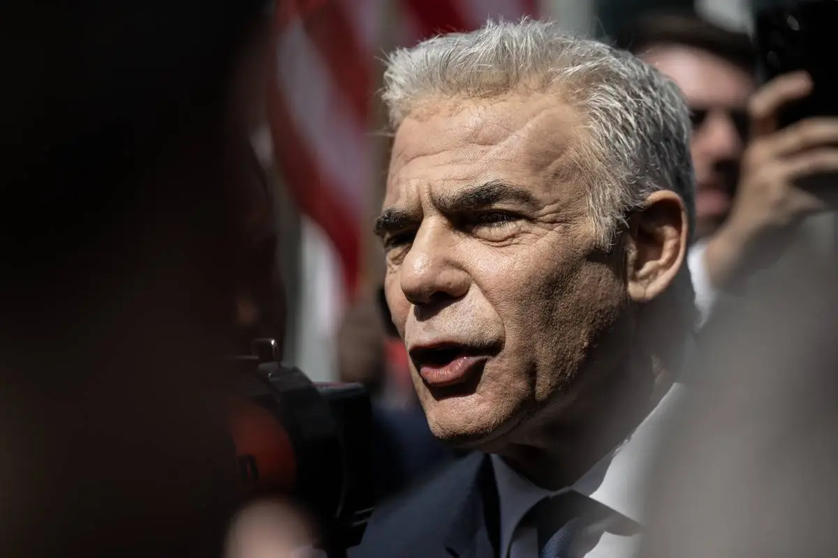 Yair Lapid, líder da oposição israelense, em Tel Aviv, Israel, em 11 de junho de 2024 [Mostafa Alkharouf/Agência Anadolu]