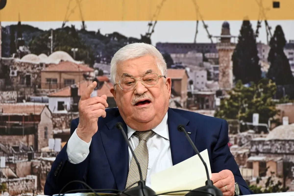Presidente da Autoridade Palestina, Mahmoud Abbas, em Ramallah, na Cisjordânia ocupada, em 6 de fevereiro de 2022 [Presidência da Palestina/Agência Anadolu]
