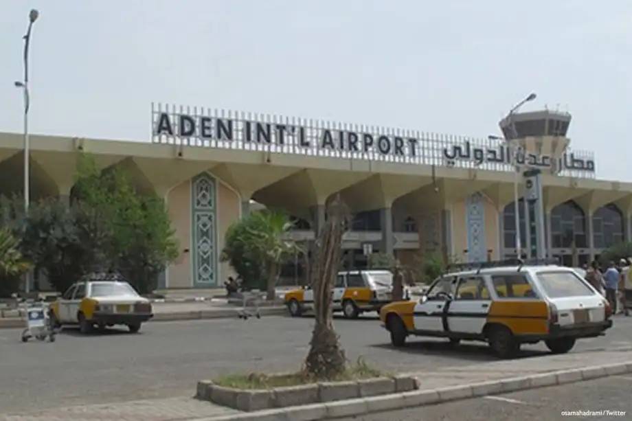 Aeroporto Internacional de Aden, no sul do Iêmen [Osama Hadrami/Reprodução/X]