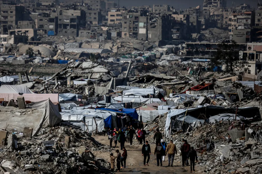 Destruição deixada por ataques israelenses a Jabalya, em Gaza, em 6 de janeiro de 2026 [Saeed M. M. T. Jaras/Agência Anadolu]