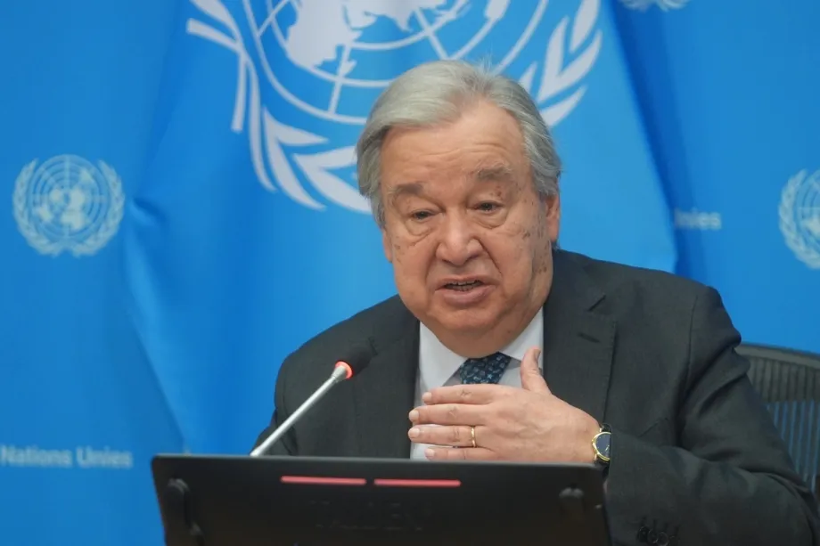 O Secretário-Geral das Nações Unidas, António Guterres, realizou uma coletiva de imprensa delineando suas prioridades para 2026 na sede das Nações Unidas em Nova York, Estados Unidos, em 29 de janeiro de 2026. [Selçuk Acar – Agência Anadolu]