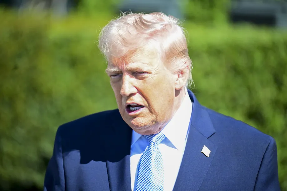 O presidente dos Estados Unidos, Donald J. Trump, durante a Caça aos Ovos de Páscoa de 2026 na Casa Branca, Washington, D.C., EUA, em 6 de abril de 2026. [Kyle Mazza – Agência Anadolu]