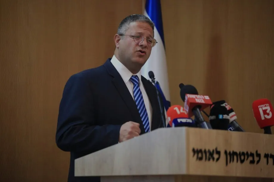 O ministro da Segurança Nacional de Israel, Itamar Ben-Gvir, faz um discurso em 24 de janeiro de 2023. [Saeed Qaq/Anadolu Agency]